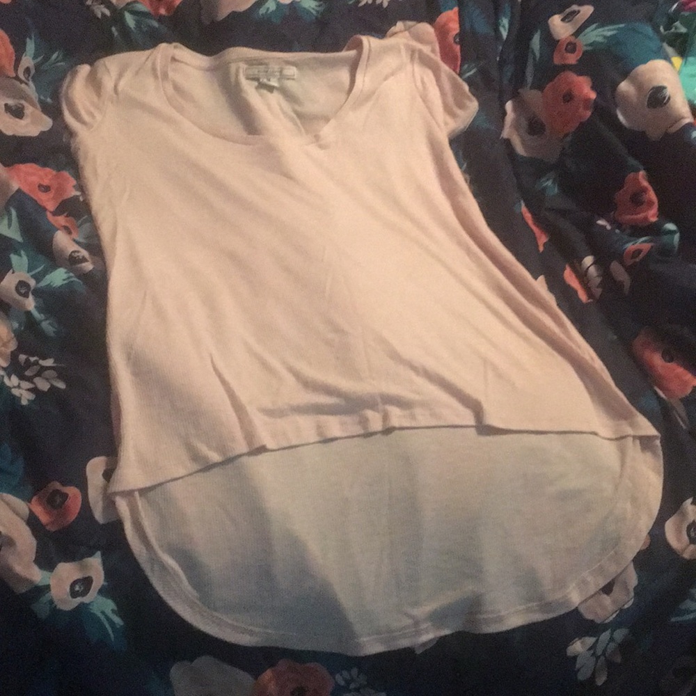 Pink ribbed T-shirt